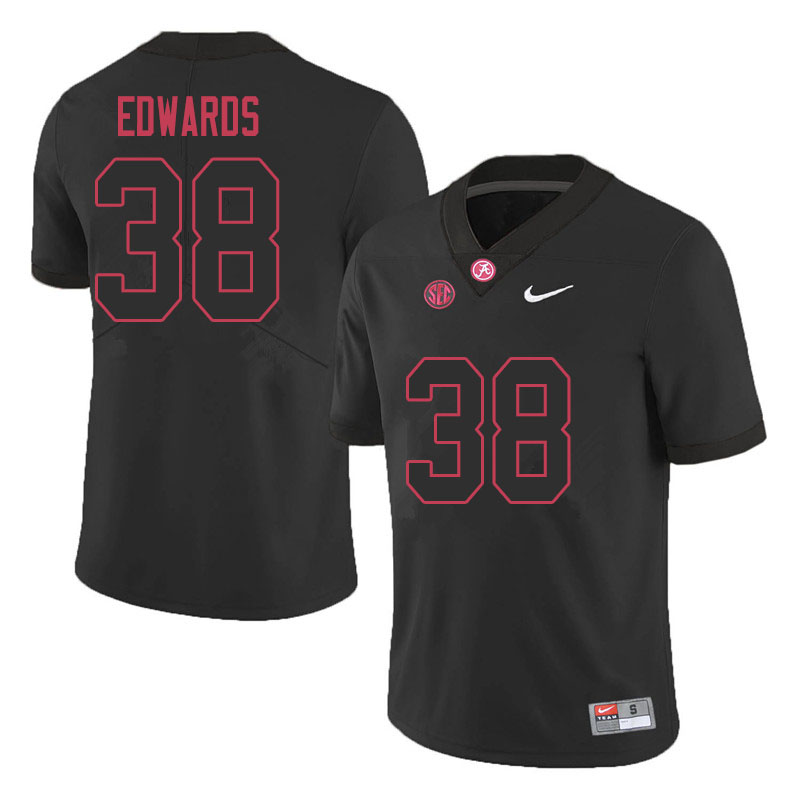 Men #38 Jalen Edwards Alabama Crimson Tide College Football Jerseys Sale-Black
